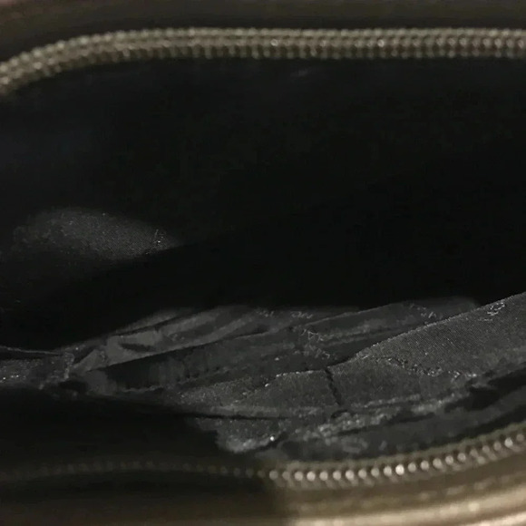 Halston green leather shoulder handbag - Picture 7 of 8